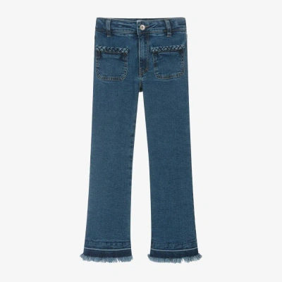 Mayoral Kids' Girls Blue High Waist Jeans