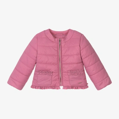 Mayoral Babies' Girls Dusky Pink Pocket Puffer Jacket
