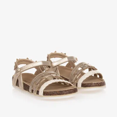 Mayoral Kids' Girls Gold Star Faux Leather Sandals