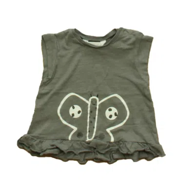 Mayoral Kids' Girls Gray T-shirt In Green