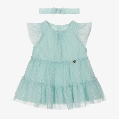 Mayoral Babies' Girls Green Cotton & Tulle Dress Set