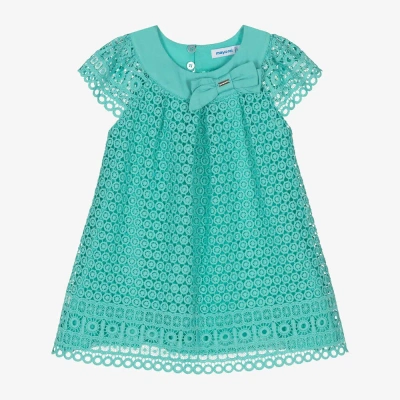 Mayoral Babies' Girls Green Guipure Lace Dress
