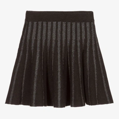 Mayoral Kids' Girls Grey & Silver Knitted Skirt In Gray