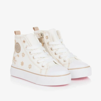 Mayoral Kids' Girls Ivory Canvas High-top Trainers