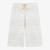 MAYORAL GIRLS IVORY LACE WIDE LEG TROUSERS