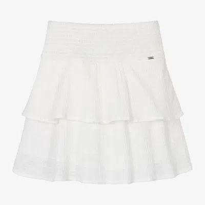 Mayoral Kids' Girls Ivory Layered Cotton Skirt