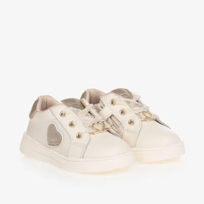 Mayoral Babies' Girls Ivory Leather Trainers