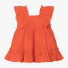 MAYORAL GIRLS ORANGE COTTON BRODERIE ANGLAISE DRESS