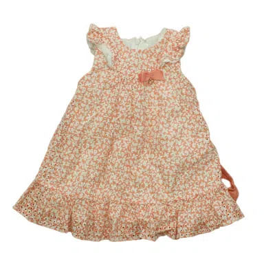 Mayoral Kids' Girls Peach Floral Dress In Multi