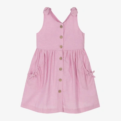 Mayoral Kids' Girls Pink Cotton & Linen Dress