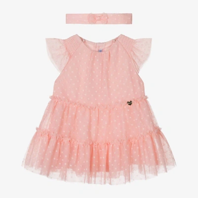 Mayoral Babies' Girls Pink Cotton & Tulle Dress Set