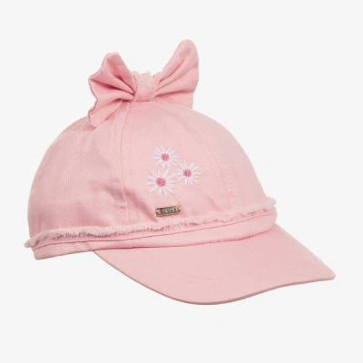 Mayoral Babies' Girls Pink Cotton Flower & Bow Cap