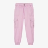 MAYORAL GIRLS PINK COTTON TWILL CARGO TROUSERS