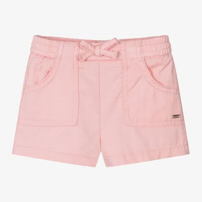 Mayoral Babies' Girls Pink Cotton Twill Shorts