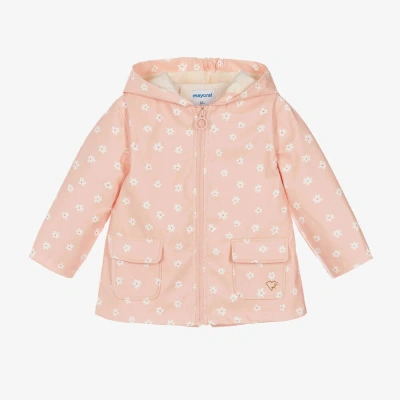 Mayoral Babies' Girls Pink Floral Raincoat