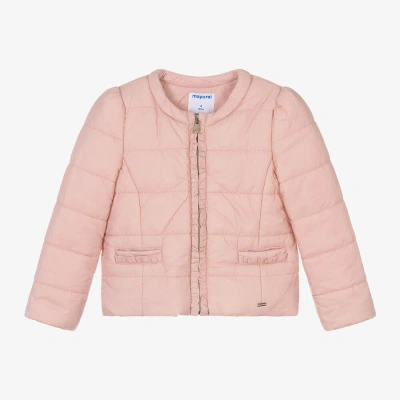 Mayoral Kids' Girls Pink Zip-up Puffer Jacket