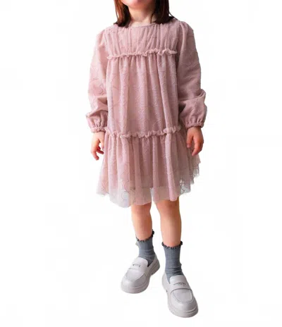 Mayoral Kids' Girls Printed Tulle Dress In Pink