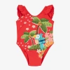MAYORAL GIRLS RED FRILLED SWIMSUIT