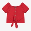 MAYORAL GIRLS RED RIBBED JERSEY TOP
