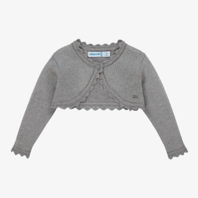 Mayoral Babies' Girls Silver Bolero Cardigan In Gray