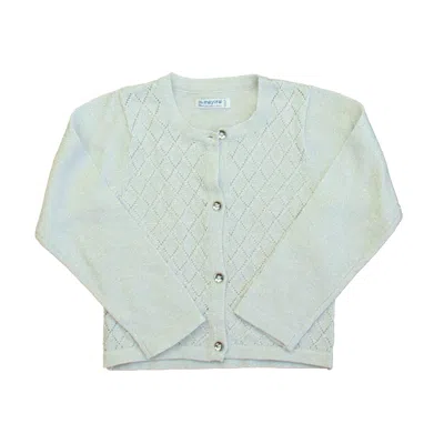 Pre-owned Mayoral Kids' Girls Silver Cardigan In Green