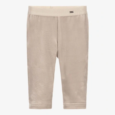 Mayoral Babies' Girls Taupe Velour Leggings In Neutral