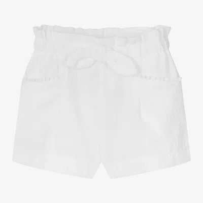 Mayoral Babies' Girls White Cotton Shorts