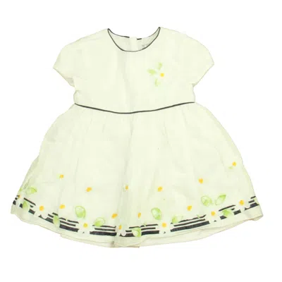 Pre-owned Mayoral Kids' Girls White Navy Yellow Floral Dress In Blue