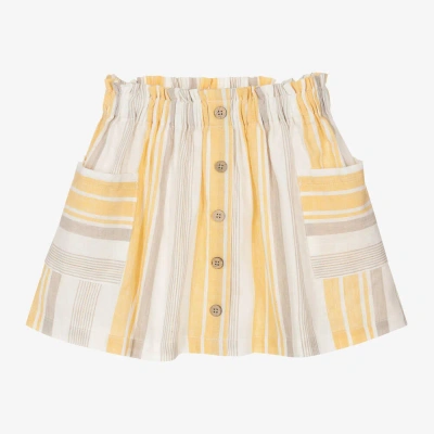 Mayoral Kids' Girls Yellow Linen & Cotton Skirt