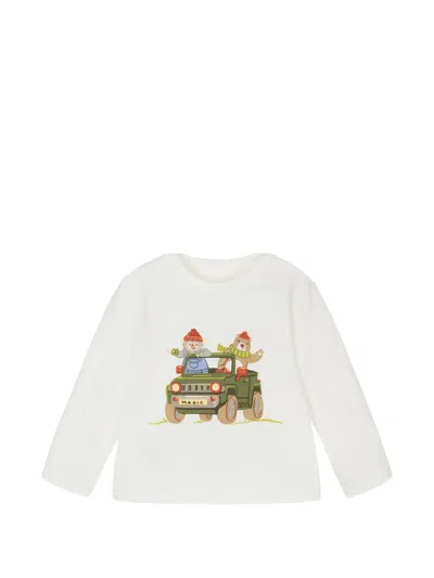 Mayoral Babies' Graphic-print Long-sleeve T-shirt In White