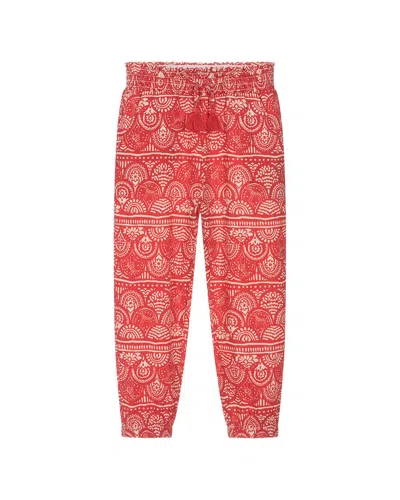 Mayoral Kids' Guipure Print Pants In Red
