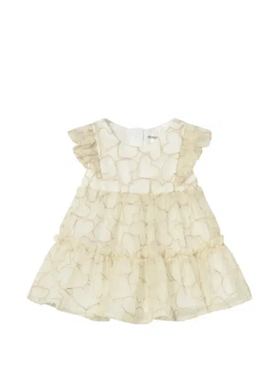 Mayoral Babies' Heart-motif Dress In Neutral