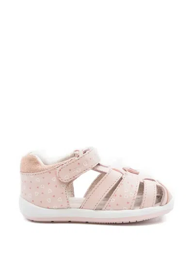 Mayoral Kids' Heart-print Touch-strap Sandals In Pink