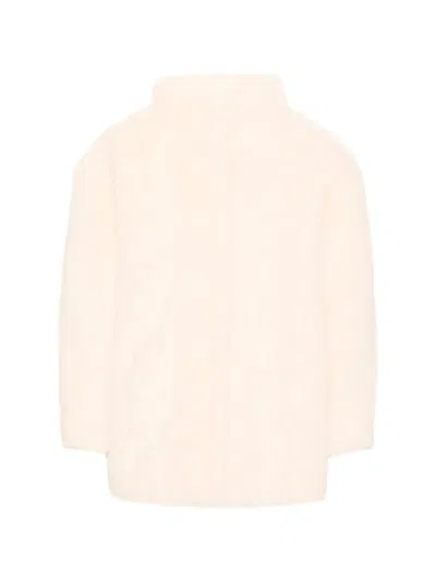 Mayoral Kids' High-neck Faux-fur Coat In Neutrals