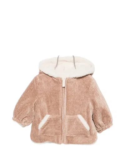 Mayoral Babies' Hooded Corduroy Jacket In Neutrals