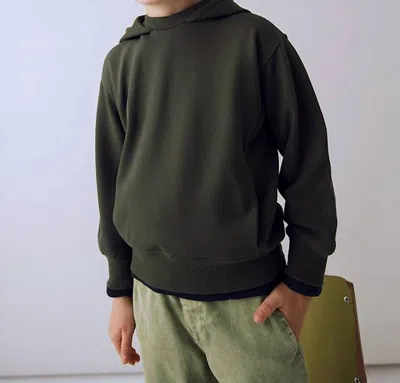 Mayoral Kids' Hooded Pullover Sweatshirt In Olive In Green
