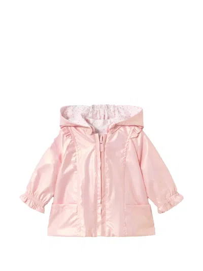 Mayoral Babies' Hooded Ruffled Jacket In Pink