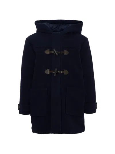 Mayoral Kids' Hooded Toggle-fastening Coat In Blue