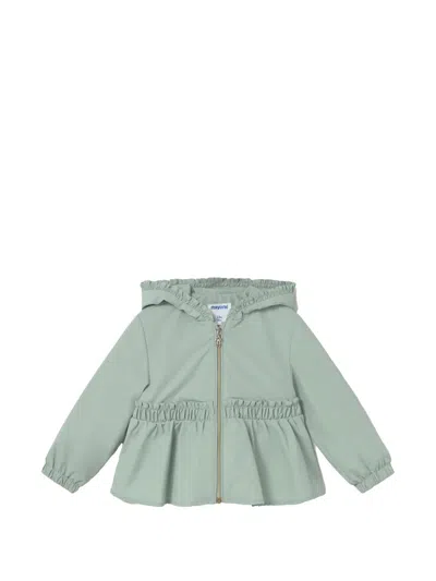 Mayoral Babies' Hooded Zip Jacket In Green