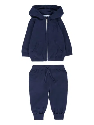 Mayoral Babies' Hooded Zip-up Tracksuit Set In Blue