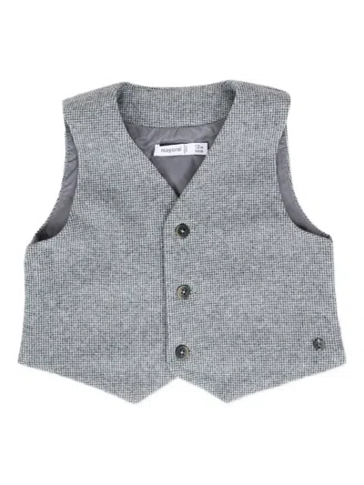 Mayoral Babies' Houndstooth Button Waistcoat In Gray