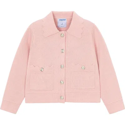 Mayoral Kids'  Jacket With Scalloped Detail In Pink