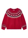 Mayoral Jacquard Border Sweater In Red