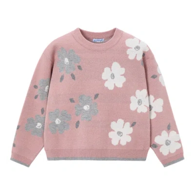 Mayoral Kids'  Jacquard Sweater In Pink