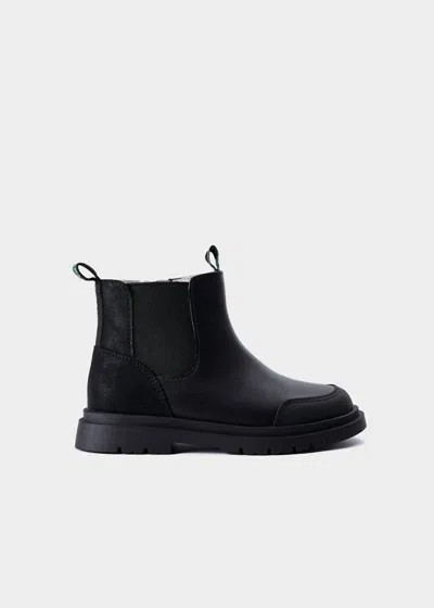 Mayoral Kid's Leather Chelsea Biker Boot Mid In Black