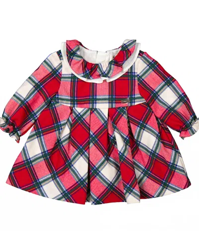 Mayoral Kid's Long Sleeve Plaid Dress In Red
