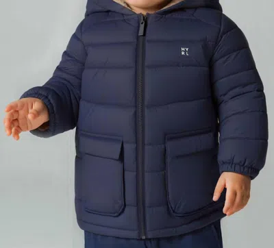 Mayoral Kid's Reversible Soft Coat In Blue