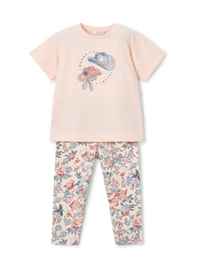 Mayoral Kids' Cowgirl Leggings Set Multi In Pink