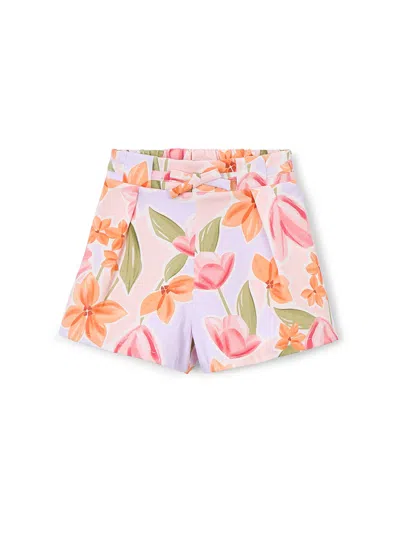 Mayoral Kids' Floral Skirt Trousers Multi In Pink