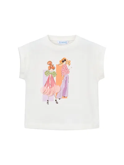 Mayoral Kids' Petal Short Sleeve T-shirt Multi In Pink